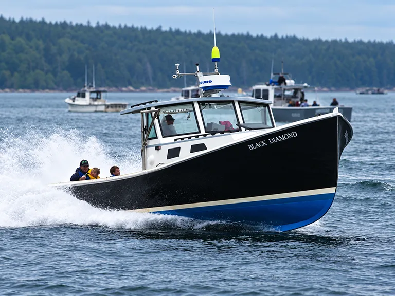 Black Diamond, a famous 32 Holland lobster racing boat, continues to compete today.